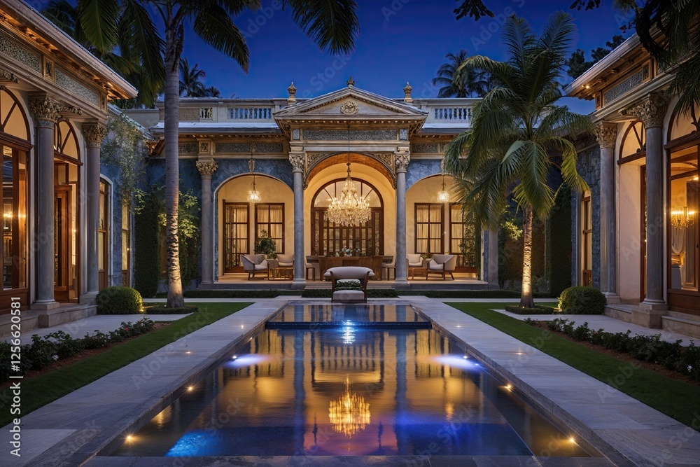 Fototapeta premium Luxury Heritage Mansion Night Tour with Stunning Interior Design Experience