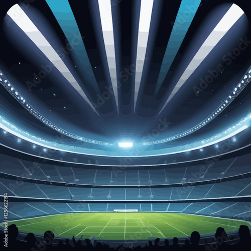 Stadium Lights: The stadium illuminated by vibrant lights create a sense of anticipation. The stadium is ready for event