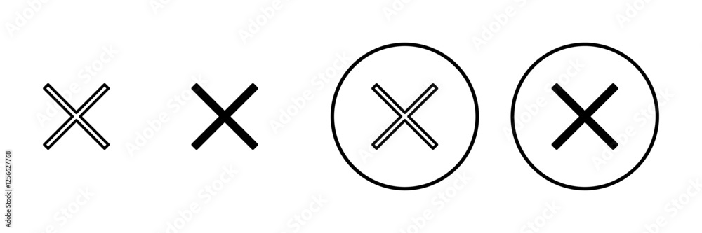 Close icon vector. Delete sign and symbol. cross sign Close icon vector. Delete sign and symbol. cross sign
