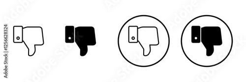 Dislike icon vector. dislike sign and symbol. Hand with thumb down