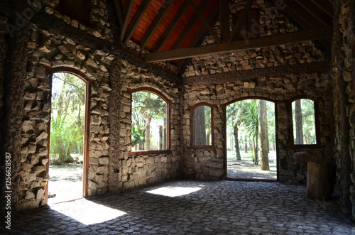 Interior shot of a medieval style house in Campanópolis, City of Buenos Aires.