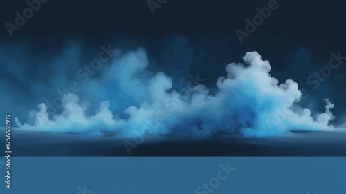 Ephemeral Vapor: A mesmerizing cloud of pale blue vapor floats serenely, evoking feelings of mystery and ethereal beauty, capturing the dance of form and texture.