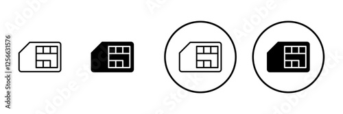 Sim card icon vector. dual sim card sign and symbol