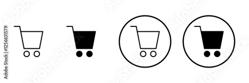 Shopping icon vector. Shopping cart sign and symbol. Trolley icon