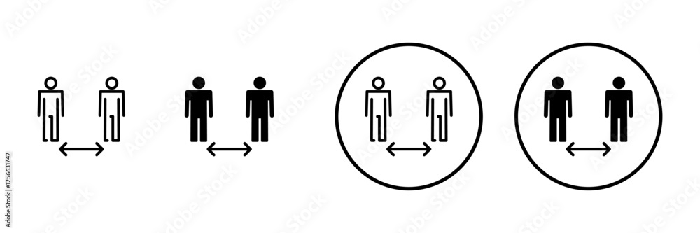 Social distance icon vector. social distancing sign and symbol. self quarantine sign Social distance icon vector. social distancing sign and symbol. self quarantine sign