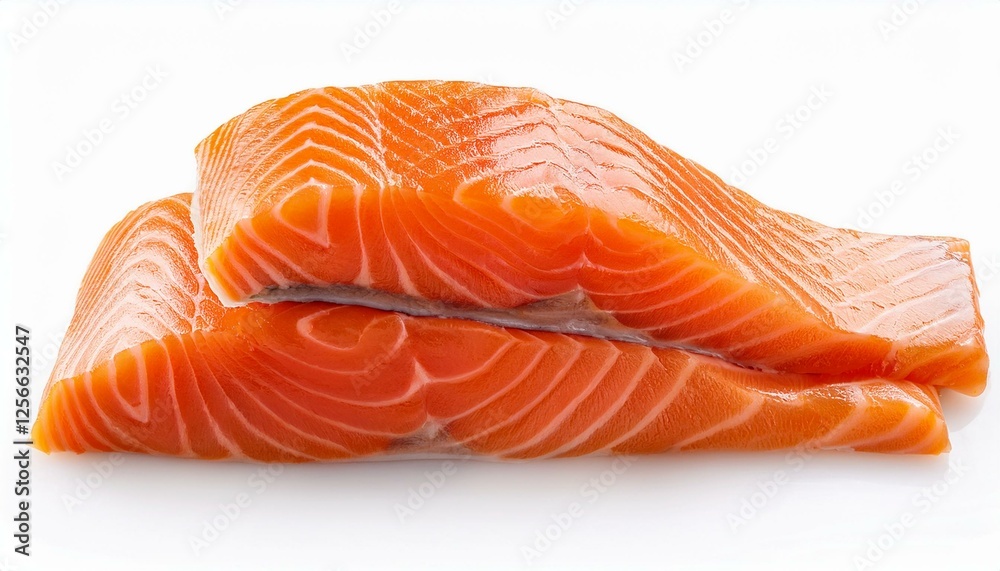 salmon fillet slices and cut of salmon isolated on white background file contains clipping path salmon fillet slices and cut of salmon isolated on white background file contains clipping path