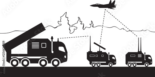 Mobile air defense unit – vector illustrator
