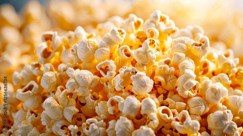 popcorn close-up, buttery and golden texture, realistic details, dynamic composition, isolated on white background popcorn close-up, buttery and golden texture, realistic details, dynamic composition, isolated on white background