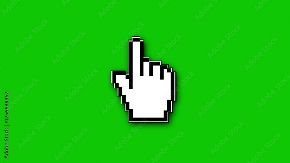 Pixel Cursor Clicking Green Screen Animation Pixel Cursor Clicking Green Screen Animation