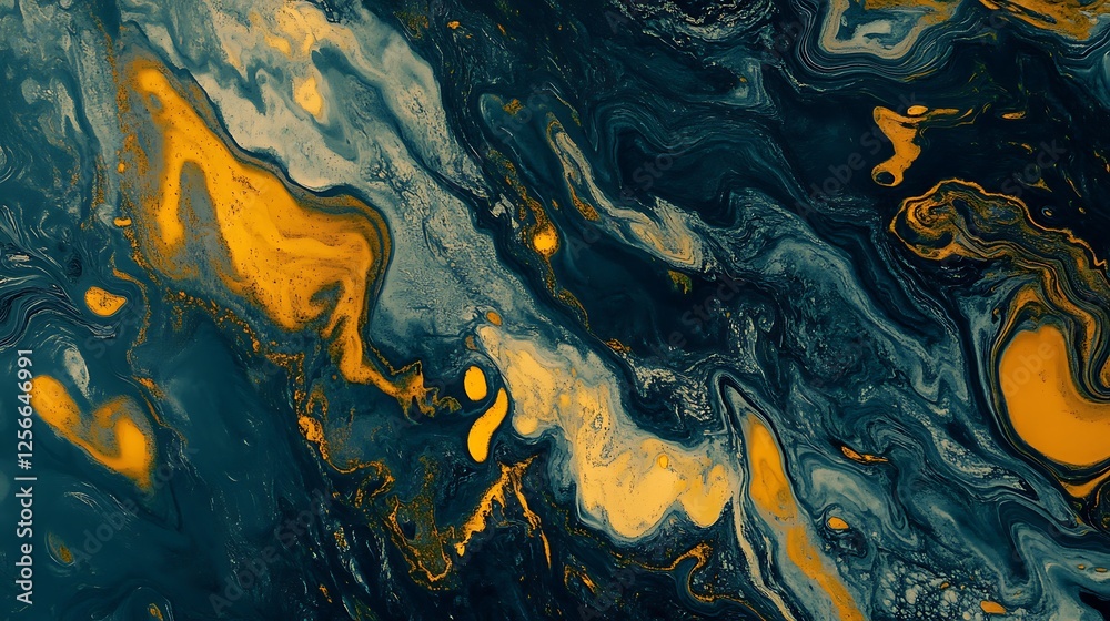 Abstract Swirling Teal And Gold Paint Texture Abstract Swirling Teal And Gold Paint Texture