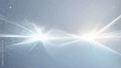 Abstract Luminescence: Two radiant bursts of light merge, forming an ethereal spectacle that embodies energy and innovation.