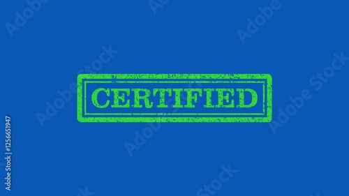Certified Stamp Animation Green Screen Background 4K Video