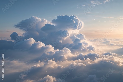 Steam Shadow Cumulus Clouds 3D Rendering Ethereal Haze Weather Exploration photo