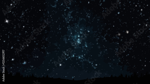 Night Sky Wonders: A captivating view of the celestial expanse at night, showcasing countless stars and the ethereal glow of the Milky Way, evoking a sense of wonder and the vastness of the universe.
