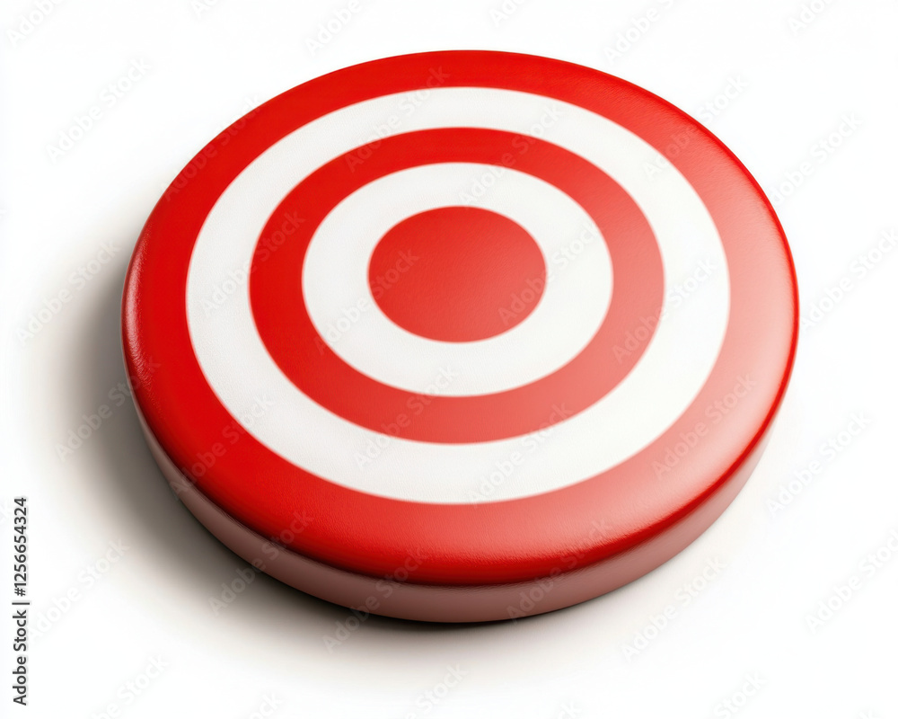 Red and white bullseye target with smooth surface, ideal for games or sports Red and white bullseye target with smooth surface, ideal for games or sports