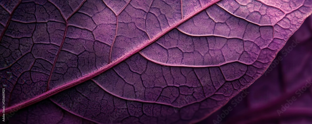 Close-up of vibrant purple leaf with detailed vein patterns Close-up of vibrant purple leaf with detailed vein patterns