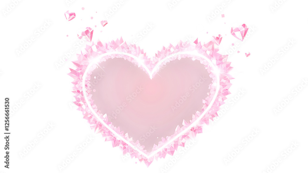 Crystal Heart Frame with Sparkling Effects with transparent background Crystal Heart Frame with Sparkling Effects with transparent background