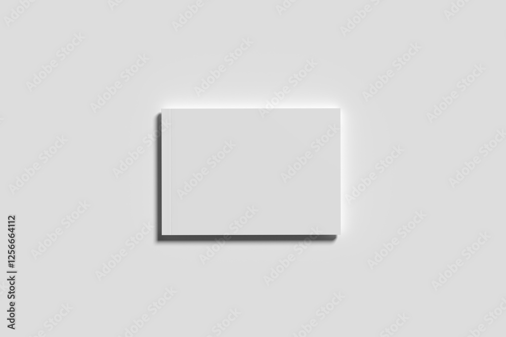 Cover light grey background illustration A5 Landscape Magazine Mockup. Cover light grey background illustration A5 Landscape Magazine Mockup.