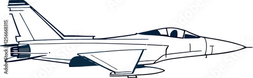 Vsai modern fighter jet aircraft flying in the sky