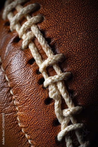 Wallpaper Mural Close-up of a vintage brown leather football with visible stitching. Torontodigital.ca