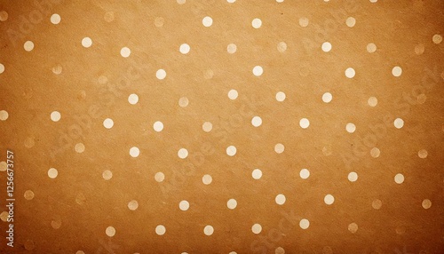 Kraft paper background. Polka dot background. Brown background with circles. Old brown paper.