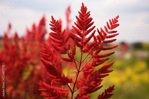Rhus typhina also known as deer horned sumac or fluffy sumac is a tall and large acetic tree with short hair