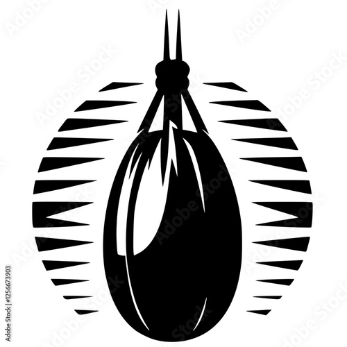 Silhouette of punching bag