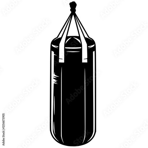 Silhouette of punching bag