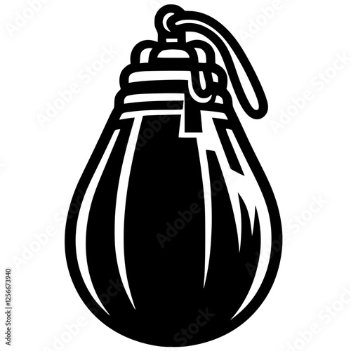 Silhouette of punching bag
