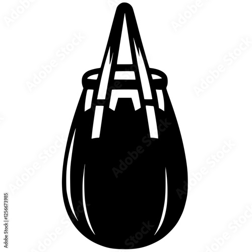 Silhouette of punching bag