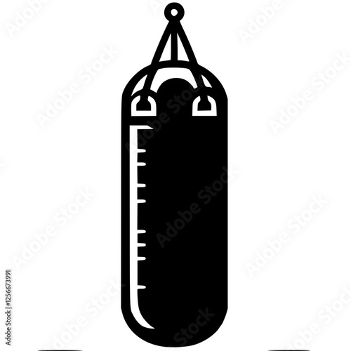 Silhouette of punching bag