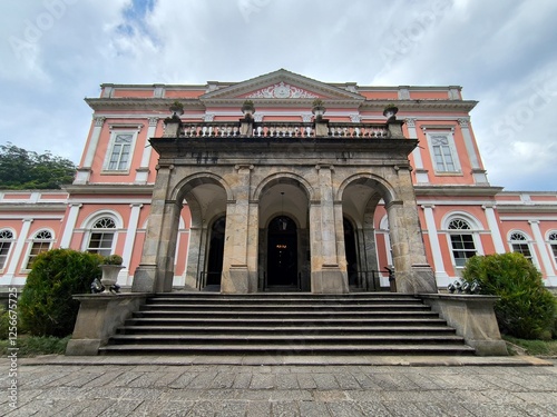 Petrópolis, RJ, Brazil, 02/09/2025 - Facade of the Imperial Museum of Brazil, summer residence of Emperor Pedro II. The palace, built in 1862, was turned in a museum in 1940