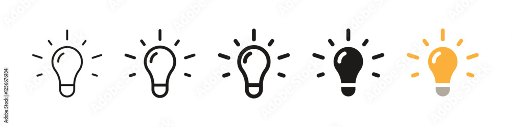 Light bulb icon set. lamp icon symbol collection , creative good idea logo. innovative idea icon sign in flat style. vector illustration
