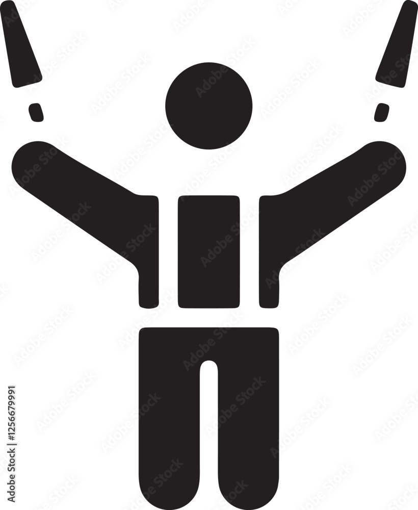 The illustration shows a stickman giving a signal to park The illustration shows a stickman giving a signal to park