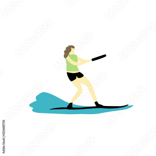 waterski and wakeboard vector illustration