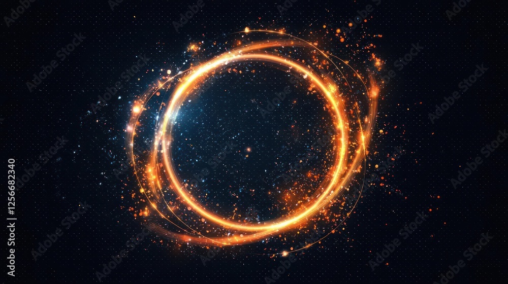 Glowing Circle Frame With Sparkles Glowing Circle Frame With Sparkles