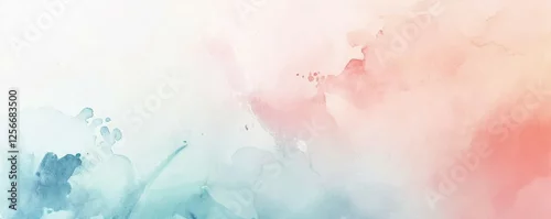 Panel kuchenny z motywem Pastel watercolor texture with soft blue and pink abstract strokes