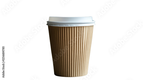 Wallpaper Mural Disposable cardboard coffee cup with white lid on transparent background Torontodigital.ca