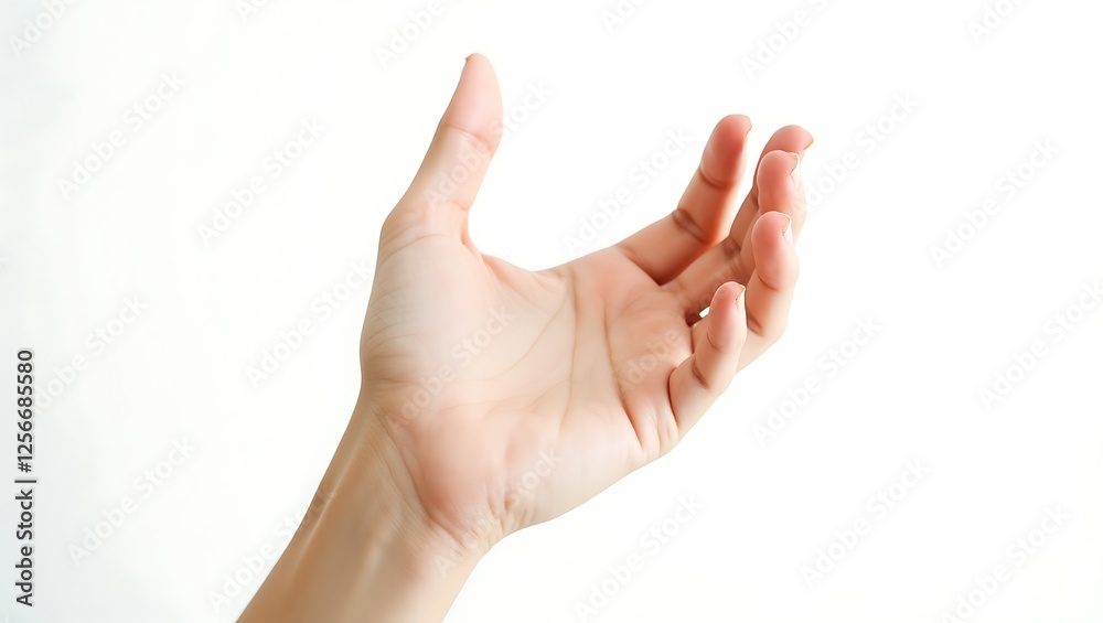Close-up of a fair-skinned hand reaching out - invitation for connection - social media post Close-up of a fair-skinned hand reaching out - invitation for connection - social media post
