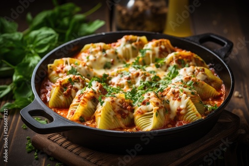 Wallpaper Mural Rustic style stuffed conchiglioni baked with tomato sauce Torontodigital.ca