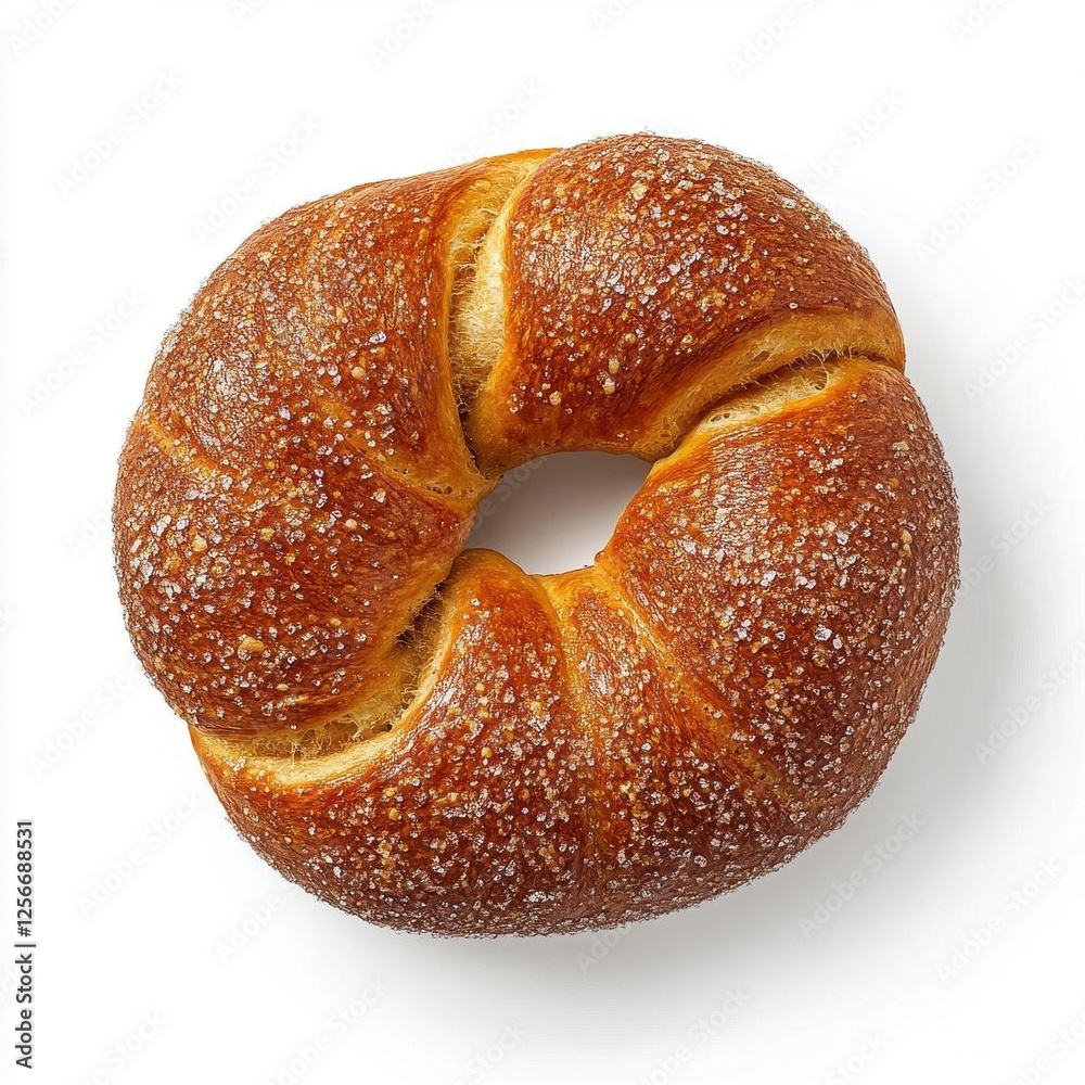 Fresh Pretzel with Bakery Salt Isolated on White Background for Food Packaging and Marketing Fresh Pretzel with Bakery Salt Isolated on White Background for Food Packaging and Marketing