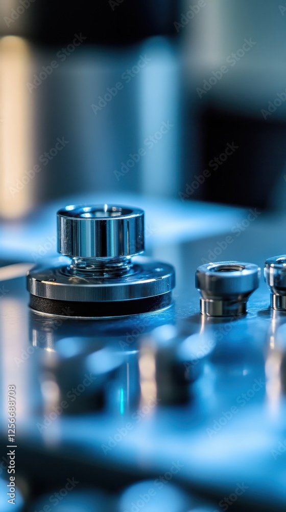 Tungsten components neatly arranged on a lab table, softly lit in the background Tungsten components neatly arranged on a lab table, softly lit in the background