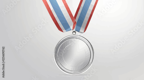 Silver Medal and Ribbon: A detailed shot of a silver medal hanging by a colorful ribbon, representing accomplishment.