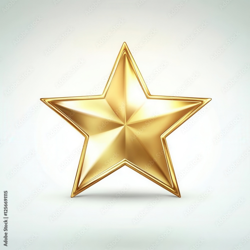 Gold Star Isolated on Pure White Background for Awards and Recognition Campaigns Gold Star Isolated on Pure White Background for Awards and Recognition Campaigns