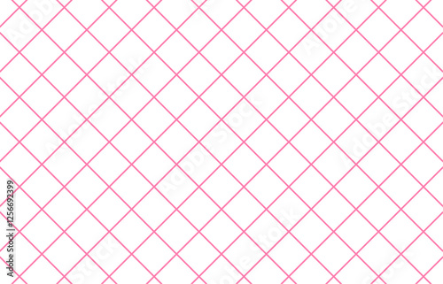 シンプルな斜め格子柄（ピンク）、チェック、背景素材