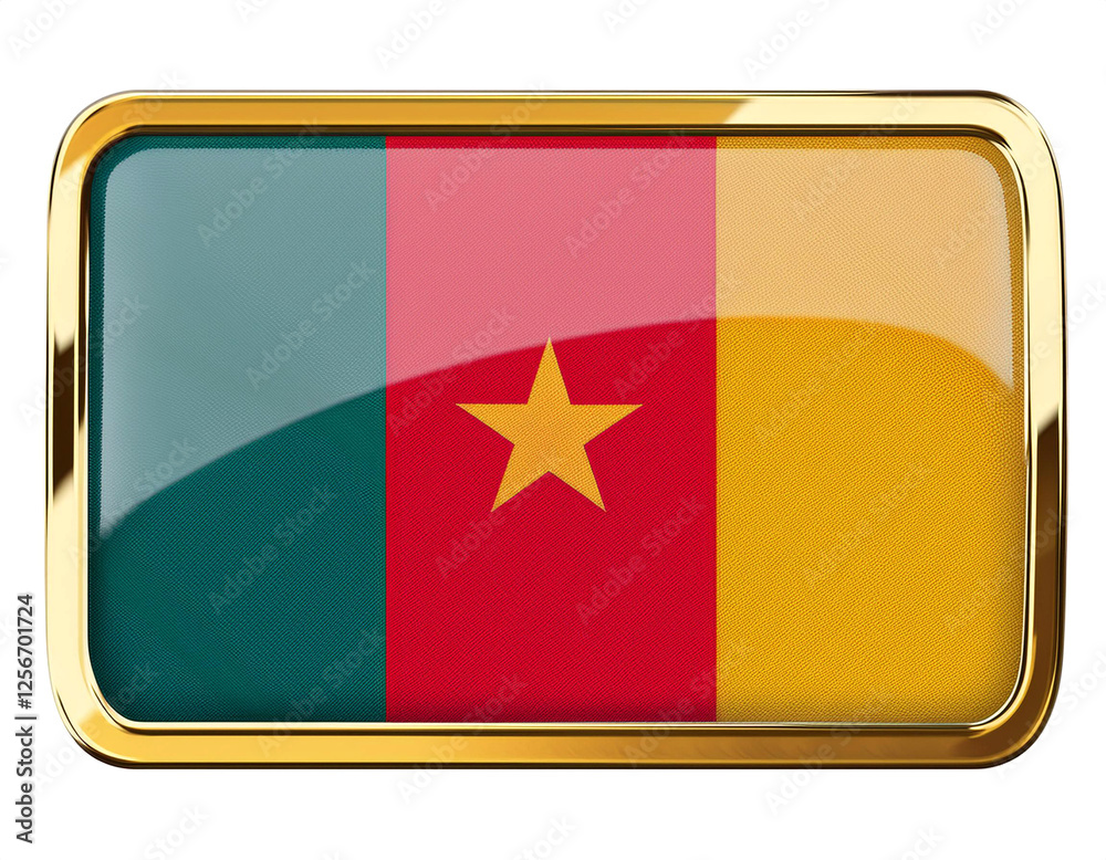 カメルーンの国旗のブローチ。白背景。(Cameroon flag brooch on white background.)
カメルーンの国旗のブローチ。白背景。(Cameroon flag brooch on white background.)
