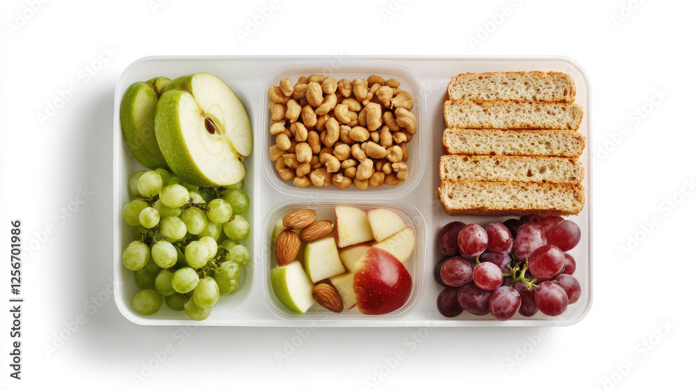 Healthy and Delicious Snack Box with Fruits Nuts and Crackers Healthy and Delicious Snack Box with Fruits Nuts and Crackers