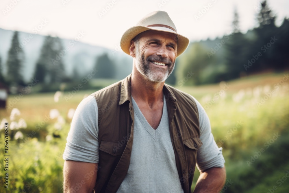 Smiling portrait of a middle aged Caucasian male farmer Smiling portrait of a middle aged Caucasian male farmer