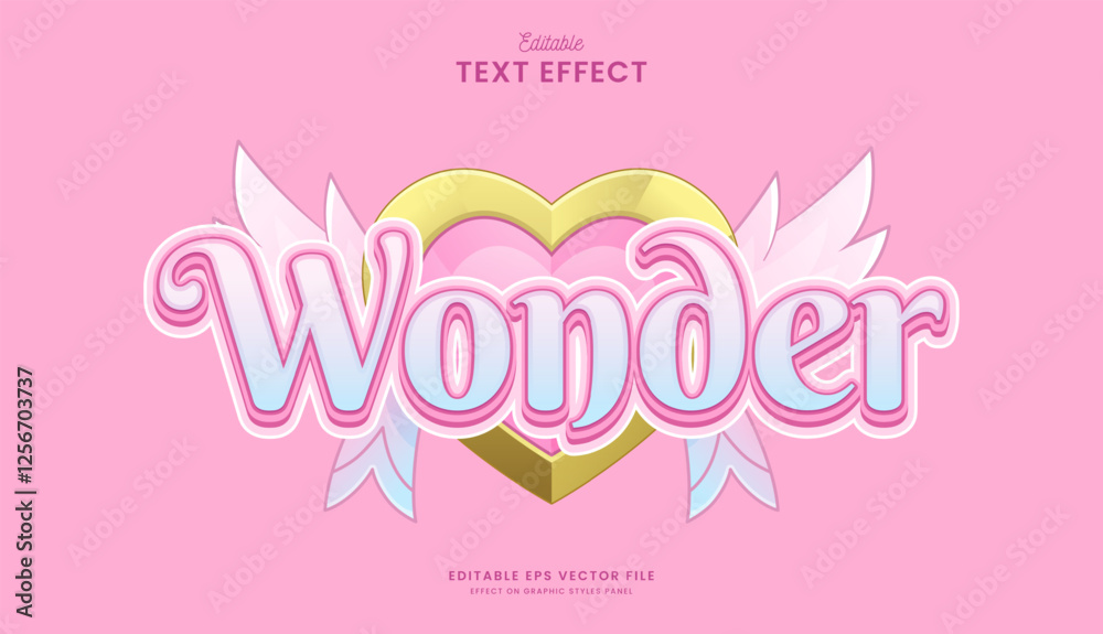 decorative angel heart editable text effect design decorative angel heart editable text effect design