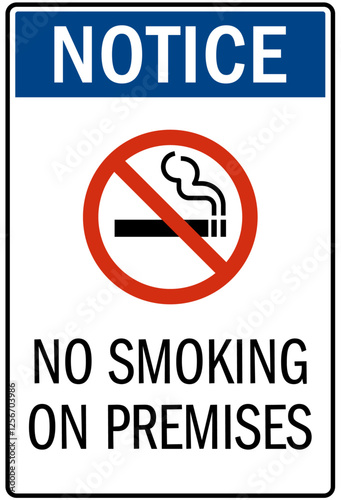 No smoking sign no smoking on premises